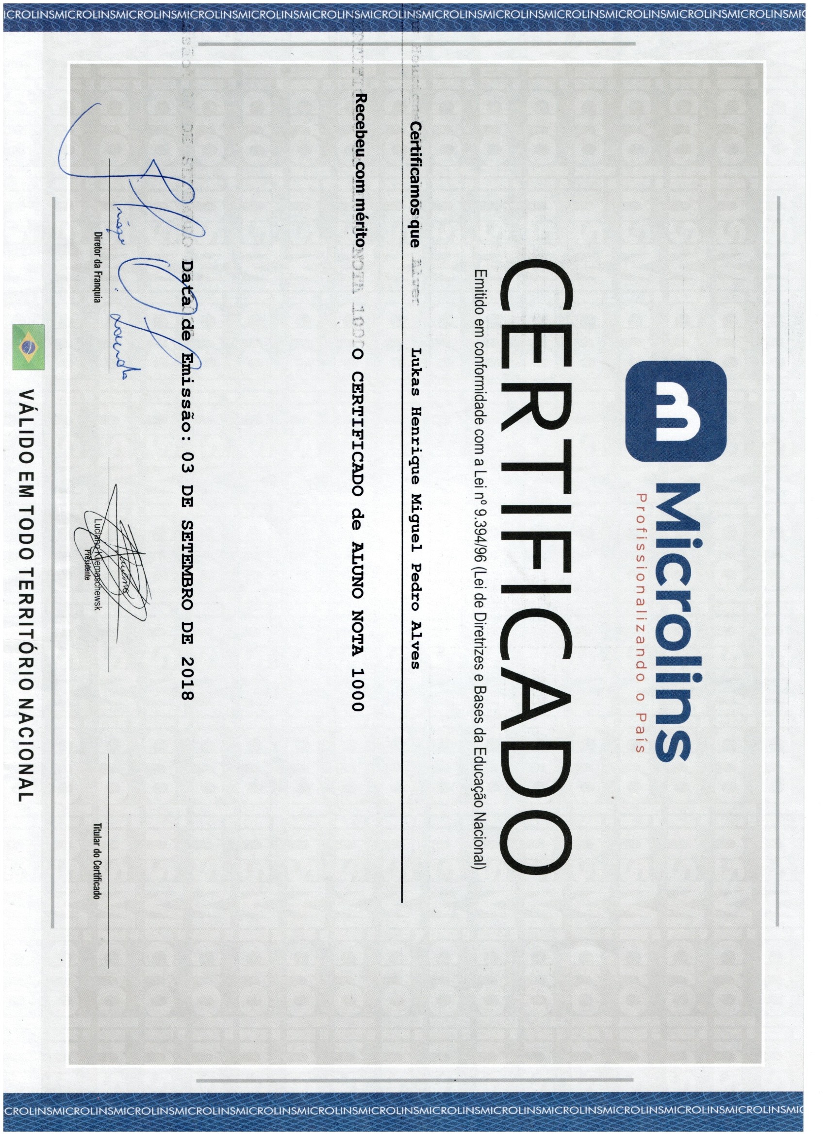 Aluno Nota 1000 Microlins