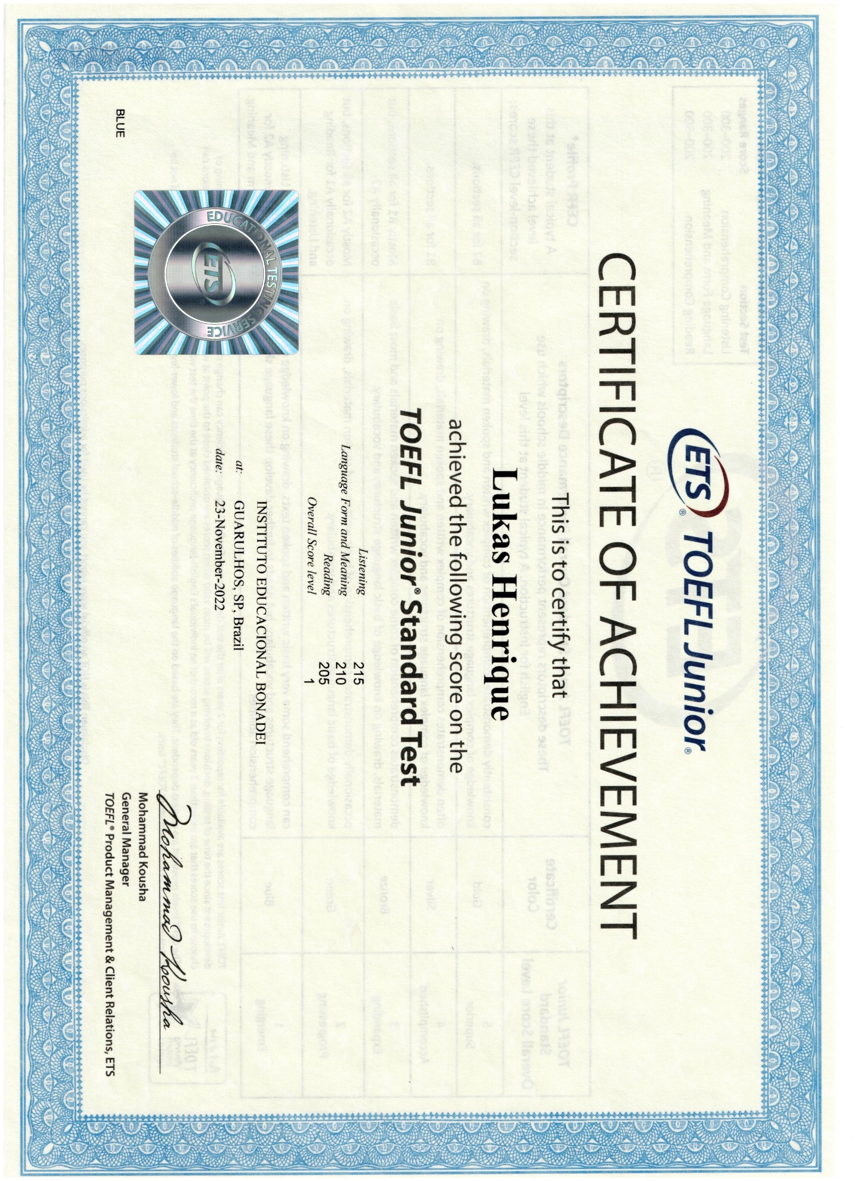 TOEFL Junior 216